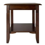 Tavolino Nolan Cappuccino - Winsome: Legno massello, Composito, Gamba a coste, Ripiano fisso