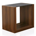 Glena Tempered Glass Insert End Table Dark Walnut - miBasics