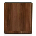 Glena Tempered Glass Insert End Table Dark Walnut - miBasics