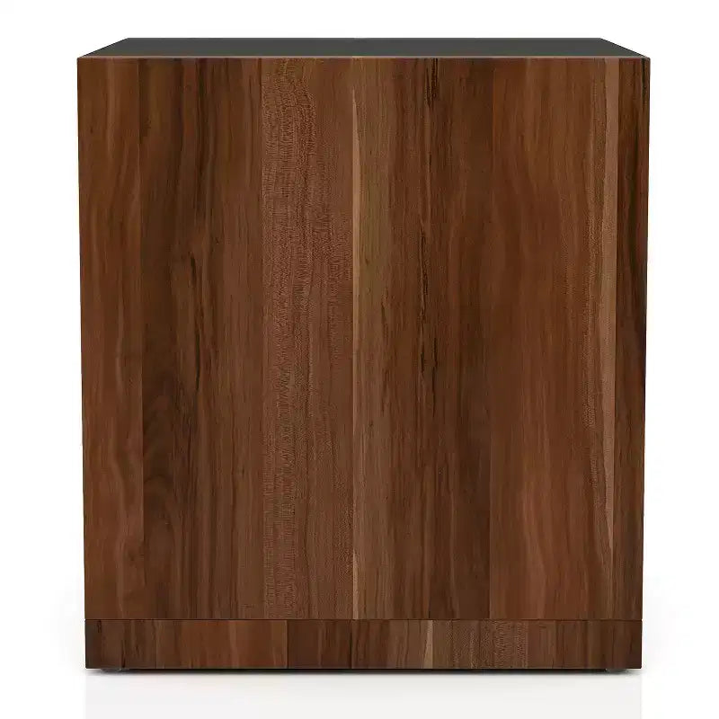 Glena Tempered Glass Insert End Table Dark Walnut - miBasics