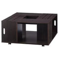 Roseline Modern Crate Box Inspired Coffee Table Espresso - HOMES: Inside + Out: Square Design, Movable, Storage Compartments