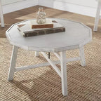 Paisley Cocktail Table Wood Alabaster - Steve Silver Co.: Rubberwood Frame, Tray Top, No Tools Assembly