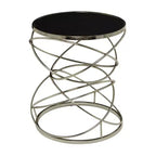 Contemporary Marble Open Ring Accent Table Silver - Olivia & May: No Assembly, Indoor Use, Round Shape
