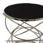 Contemporary Marble Open Ring Accent Table Silver - Olivia & May: No Assembly, Indoor Use, Round Shape