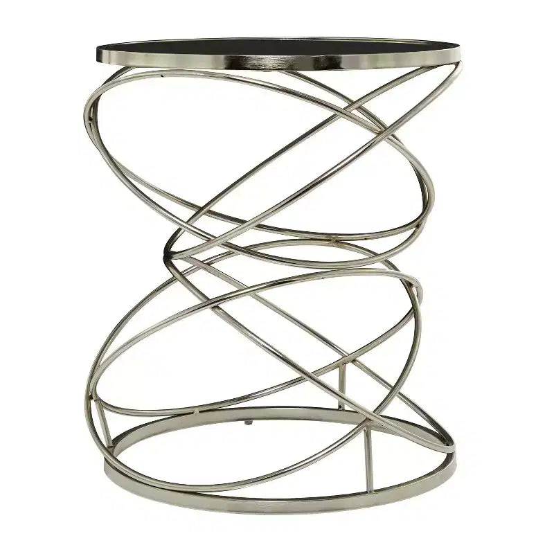 Contemporary Marble Open Ring Accent Table Silver - Olivia & May: No Assembly, Indoor Use, Round Shape