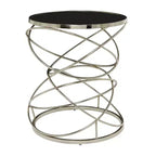 Contemporary Marble Open Ring Accent Table Silver - Olivia & May: No Assembly, Indoor Use, Round Shape