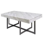 Set di 2 tavolini da caffè contemporanei Rohde con cassetti, grigio/metallo Gum - miBasics