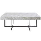 Set di 2 tavolini da caffè contemporanei Rohde con cassetti, grigio/metallo Gum - miBasics