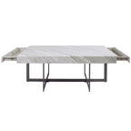 Set di 2 tavolini da caffè contemporanei Rohde con cassetti, grigio/metallo Gum - miBasics