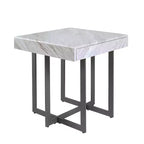 Set di 2 tavolini da caffè contemporanei Rohde con cassetti, grigio/metallo Gum - miBasics