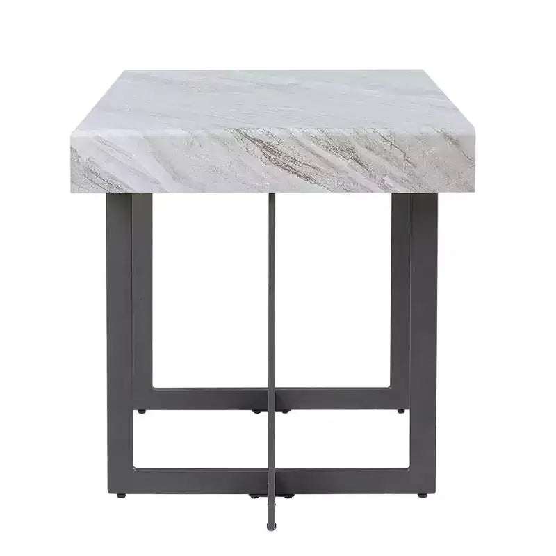 Set di 2 tavolini da caffè contemporanei Rohde con cassetti, grigio/metallo Gum - miBasics
