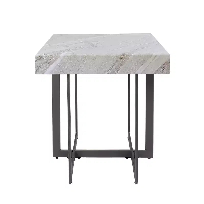 Set di 2 tavolini da caffè contemporanei Rohde con cassetti, grigio/metallo Gum - miBasics