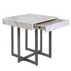 Set di 2 tavolini da caffè contemporanei Rohde con cassetti, grigio/metallo Gum - miBasics