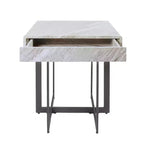 Set di 2 tavolini da caffè contemporanei Rohde con cassetti, grigio/metallo Gum - miBasics