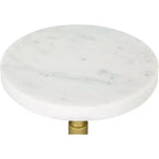 Augustus Side Table Marble White - ZM Home: Modern Round Iron Frame, Gold Finish, 22" Height, 11" Width, 45 lbs Capacity