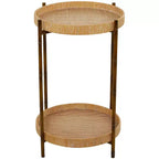 Modern Rattan Accent Table Brown - Olivia & May