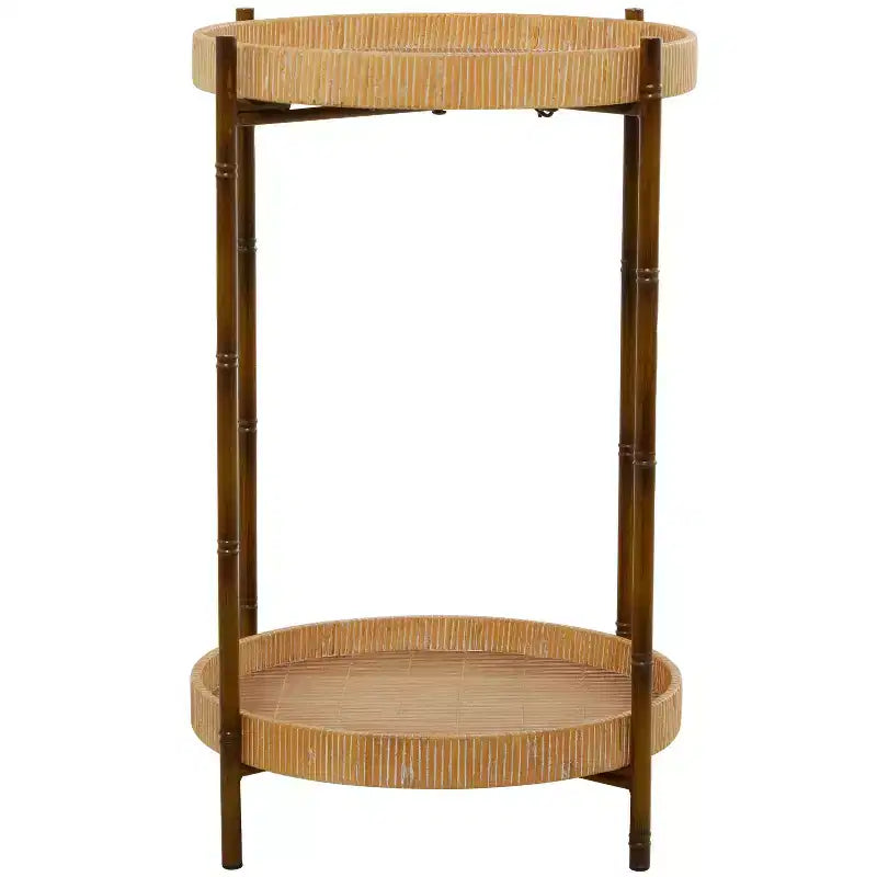 Modern Rattan Accent Table Brown - Olivia & May
