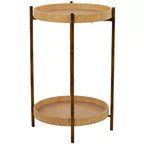 Modern Rattan Accent Table Brown - Olivia & May