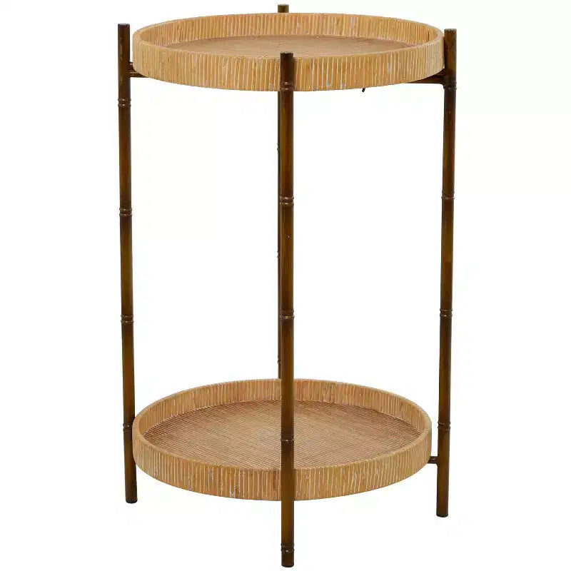 Modern Rattan Accent Table Brown - Olivia & May