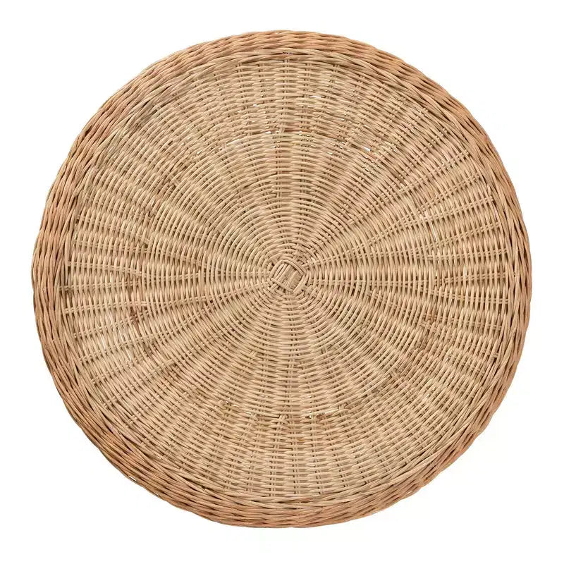 Baxton Studio Abbey Antique Rattan Coffee Table Natural Brown: No Assembly, 4 Point Leg Design, 22.4" Height