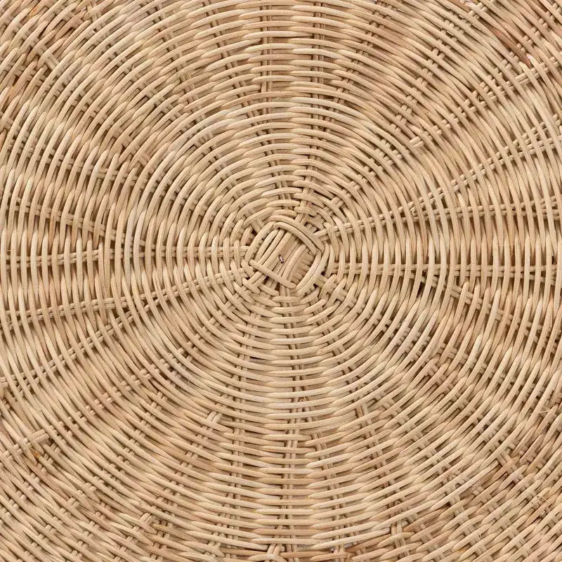 Baxton Studio Abbey Antique Rattan Coffee Table Natural Brown: No Assembly, 4 Point Leg Design, 22.4" Height