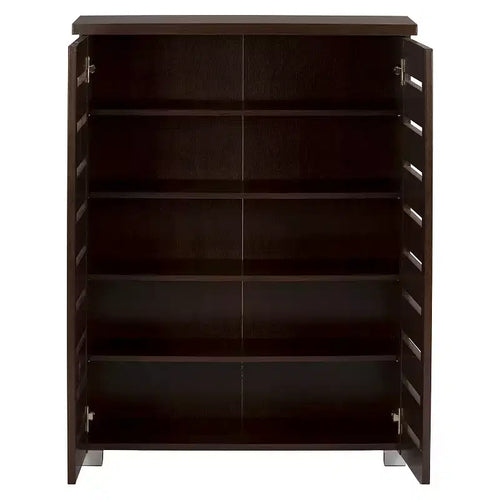 Adalwin Mobile Contenitore Moderno e Contemporaneo a 2 Ante in Legno per Scarpe da Ingresso: Contiene 15 Paia, Gambe in PVC - Baxton Studio