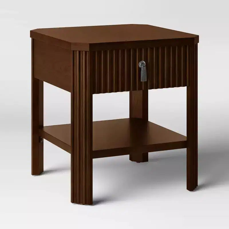 Laguna Nigel Fluted Side Table Brown - Threshold™ designed with Studio McGee