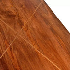 Steve Silver Walter Tavolino da Divano con Piano in Legno di Mango, Intarsi e Base in Ottone: Gambe Metalliche Incrociate, Impiallacciatura in Legno, Design Moderno Glam