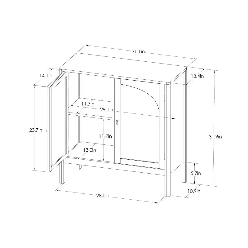 New Bedford 2 Door Accent Cabinet Black - Threshold™: Elegant Storage, Pewter-Finish Hardware, Wood Veneer