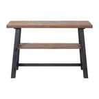 48" Odin Solid Wood Console Table with Shelf Black - Alaterre Furniture: Mid-Century Style, Pine Frame, Easy to Assemble