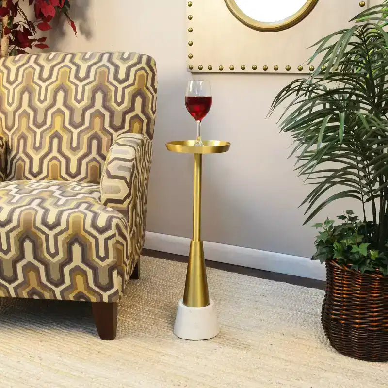 Tavolino accentato Carolina Living Barclay Small Drink, dorato