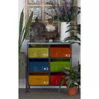 Industrial Metal Storage Unit - Olivia & May: 6-Drawer, Multicolor, Fully Assembled
