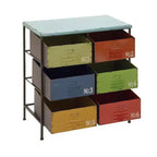 Industrial Metal Storage Unit - Olivia & May: 6-Drawer, Multicolor, Fully Assembled