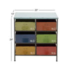 Industrial Metal Storage Unit - Olivia & May: 6-Drawer, Multicolor, Fully Assembled
