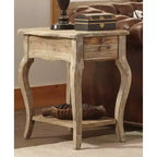 Tavolino rustico marrone anticato in legno di recupero - Alaterre Furniture
