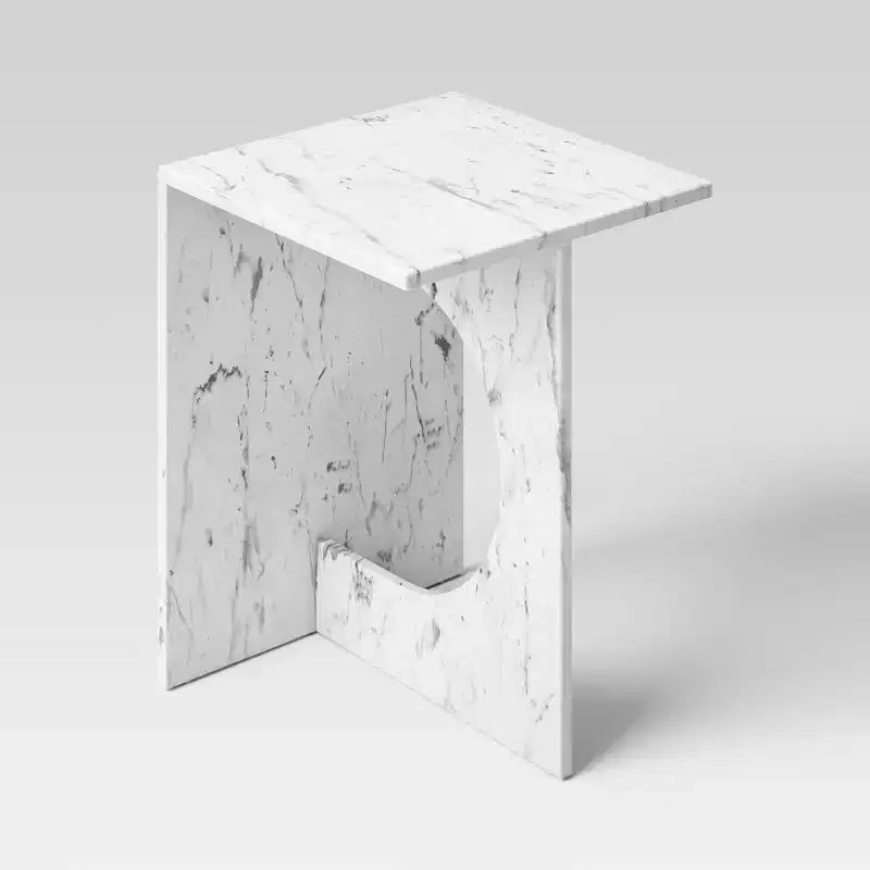 Tavolino d'appoggio in finto marmo bianco - Threshold™