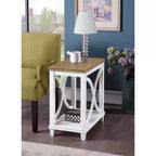Tavolino Florence piano effetto legno/struttura bianca - Breighton Home