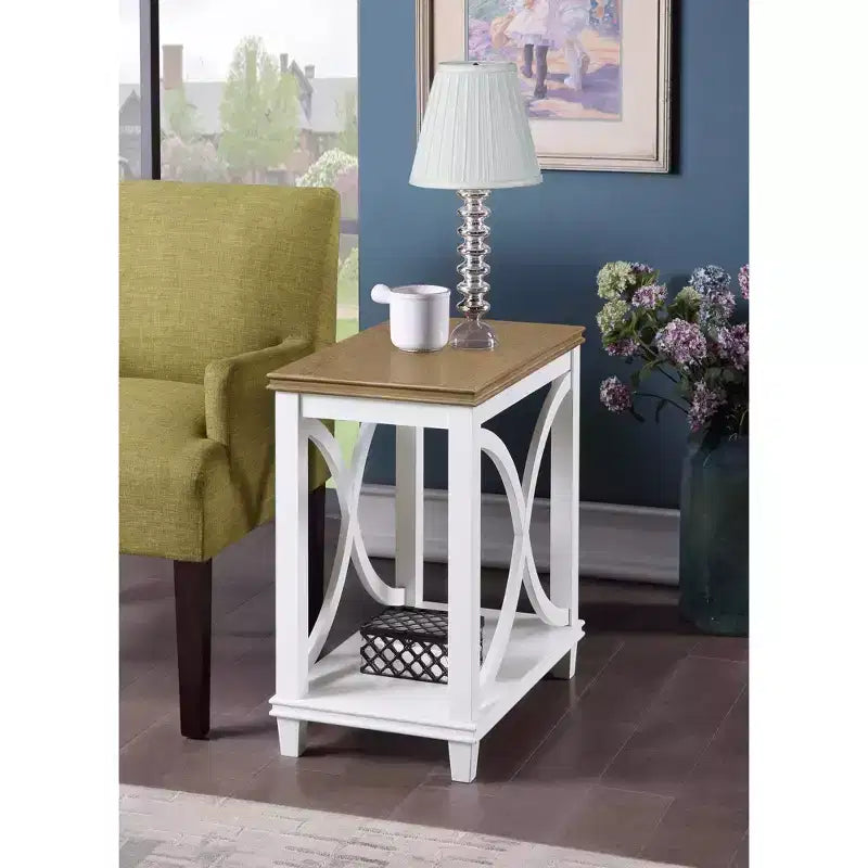Tavolino Florence piano effetto legno/struttura bianca - Breighton Home