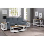 Tavolino Florence piano effetto legno/struttura bianca - Breighton Home