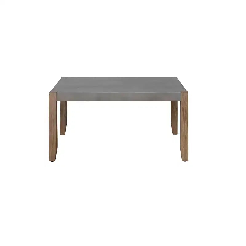 Tavolino da caffè Davenport 36" in finto cemento e legno con 2 tavolini quadrati, color ambra chiaro - Alaterre Furniture: set rustico industriale da 3 pezzi