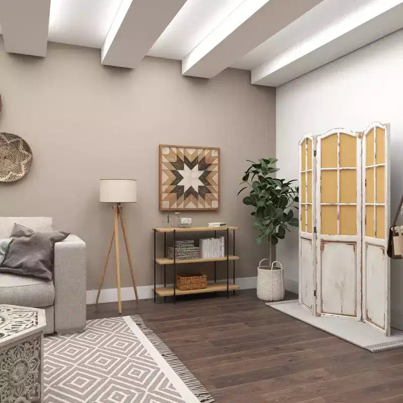 Contemporary Metal Console Table - Olivia & May: Fixed Shelf, Wood Top, No Assembly Required