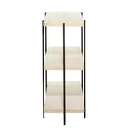 Contemporary Metal Console Table - Olivia & May: Fixed Shelf, Wood Top, No Assembly Required