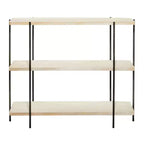 Contemporary Metal Console Table - Olivia & May: Fixed Shelf, Wood Top, No Assembly Required