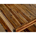 Claremont Rustic Wood Coffee Table with Low Shelf Dark Brown - Alaterre Furniture: Acacia Top, Steel Hardware, Storage Shelf