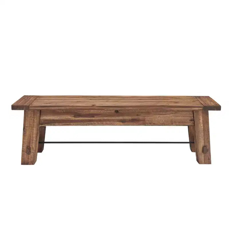 Durango Set Mensola Appendiabiti in Legno Industriale e Panca Marrone Scuro - Alaterre: Appendiabiti Rustico da Ingresso, Contenitore per Ingresso