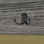 48" Pomona Metal and Wood Entryway Coat Hook with Storage Cubbies Slate Gray - Alaterre Furniture