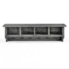 48" Pomona Metal and Wood Entryway Coat Hook with Storage Cubbies Slate Gray - Alaterre Furniture