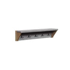 Alaterre Furniture 40" Davenport Coat Hook with Shelf Light Amber: Modern Tiered Wall Mounted Rack, 5 Hooks, Wood Frame