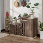 Kelville Shoe Storage Cabinet Reclaimed Oak - miBasics: Metal Frame, Adjustable Shelves, Holds 12 Pairs