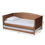 Divano letto singolo Veles con letto estraibile color noce frassino - Baxton Studio: Design di metà secolo, struttura in legno di gomma